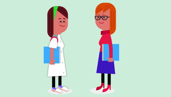 Illustration: Praktikant med praktikvejleder